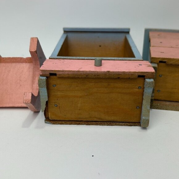 Antique Primitive Handcrafted Wood Dollhouse Furniture Miniature - Picture 6 of 9